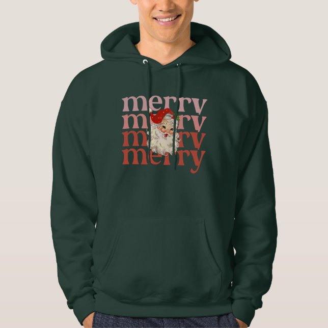 Merry Santa Weihnachten Hoodie (Vorderseite)