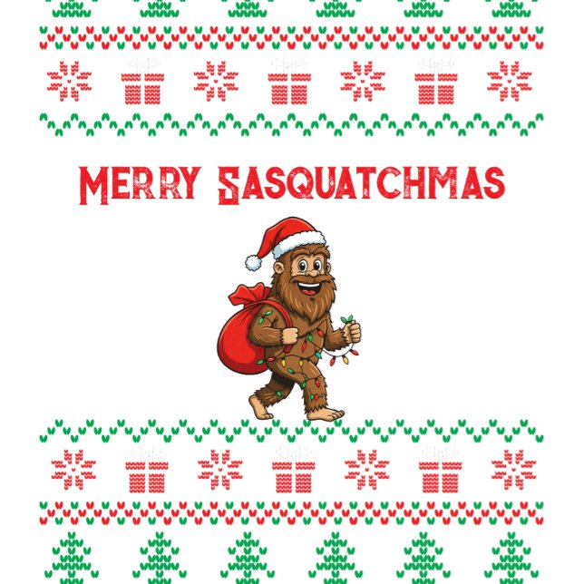 Merry Sasquatchmas Ugly Christmas Pattern Sweatshirt (Von Creator hochgeladen)
