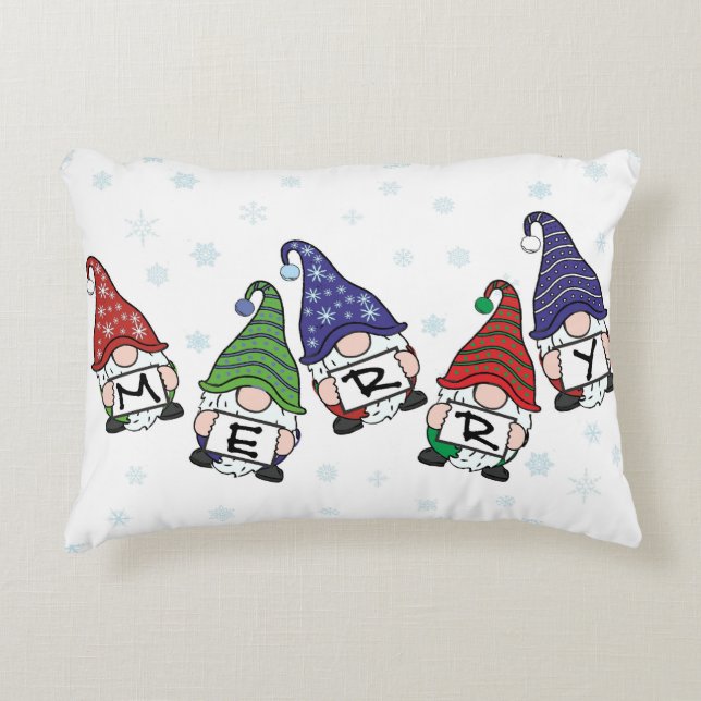 Merry Scattered Gnomes Dekokissen (Vorderseite)