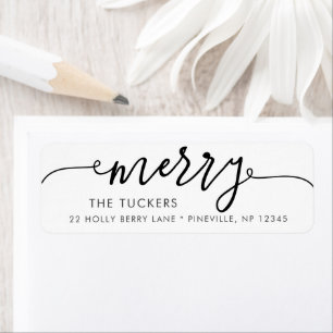 MERRY Script Simple Christmas Rücksendeadresse