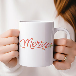Merry Script Typografie Weihnachten Personalisiert Jumbo-Tasse