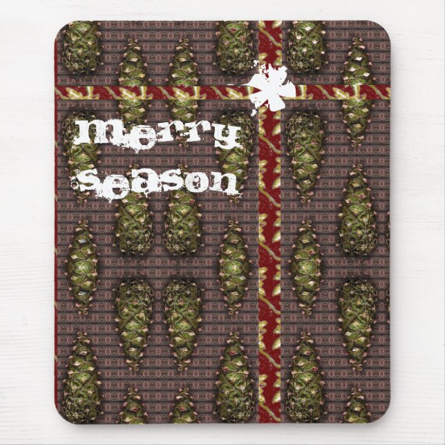 Merry Season Pine Cone Mousemat Mousepad (Vorne)