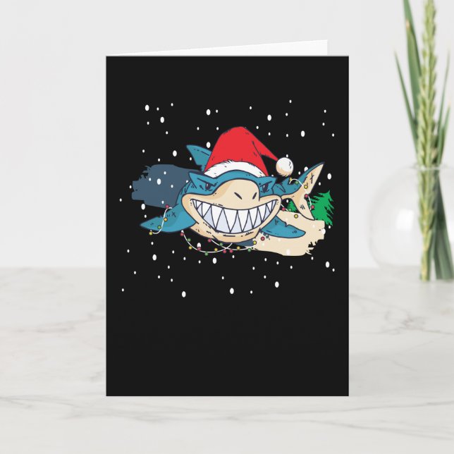 Merry Shark Christmas Karte (Vorderseite)