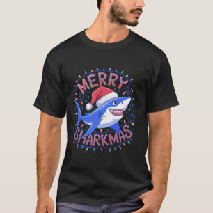 Merry Sharkmas Funny Christmas Shark Weihnachtsman T-Shirt