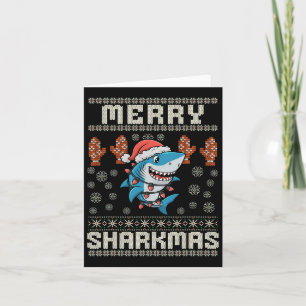 Merry Sharkmas Hai Weihnachten hässlich Weihnachte Karte