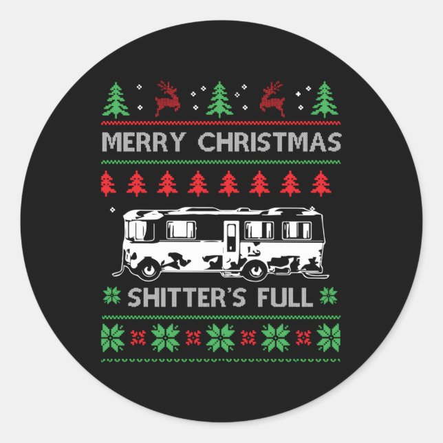 Merry Shitter ist total hässlich Runder Aufkleber (Vorderseite)