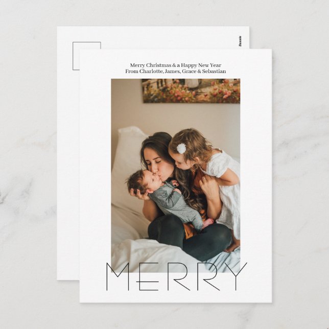 Merry Simple Elegante Personalisierte Weihnachten (Vorne/Hinten)