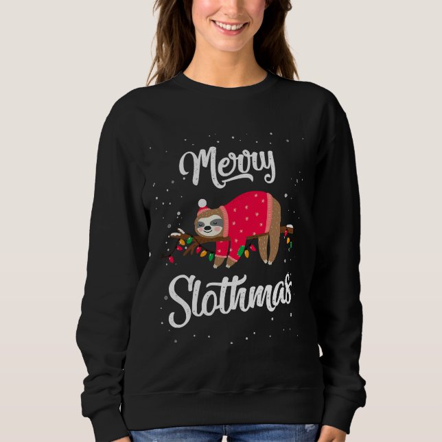 Merry Slothmas Christmas Niedlich Sloth Sweatshirt (Vorderseite)