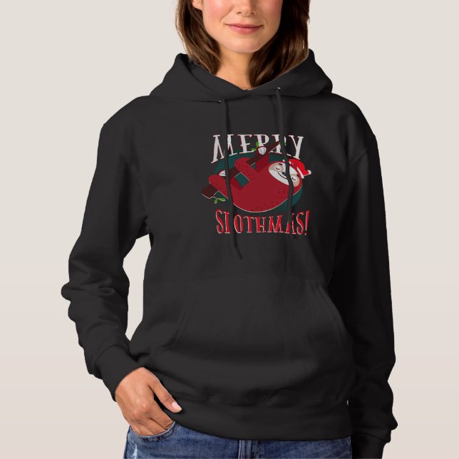Merry Slothmas Christmas Sloth 90 Hoodie (Vorderseite)