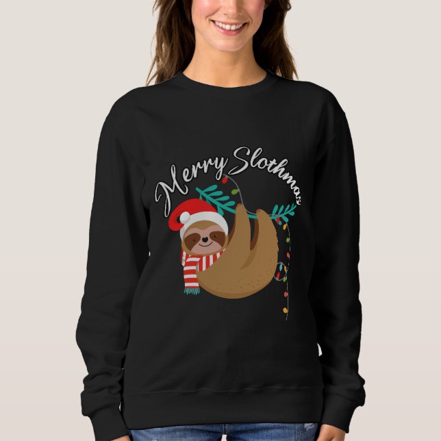 Merry Slothmas Christmas Sloth Sweatshirt (Vorderseite)