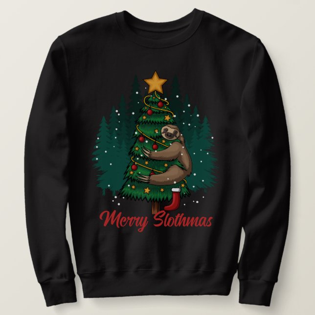 Merry Slothmas - Christmas Sloth Sweatshirt (Design vorne)