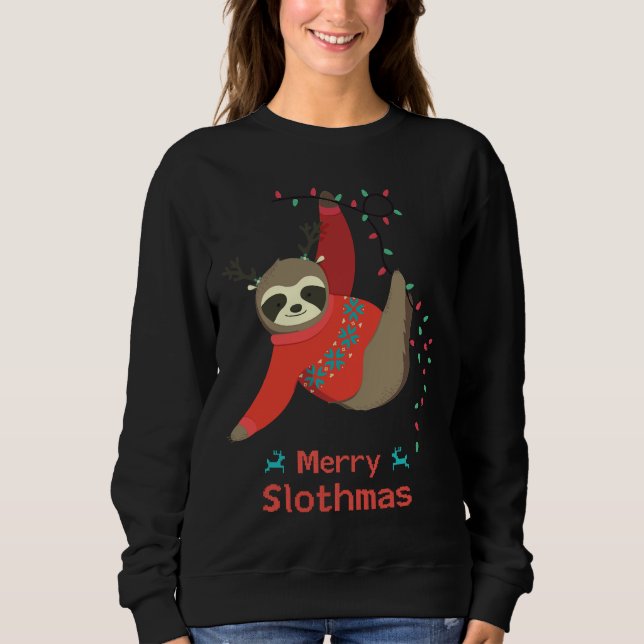 Merry Slothmas Christmas Sloth Sweatshirt (Vorderseite)