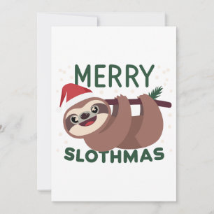 Merry Slothmas Funny Lazy Animal Feiertagskarte