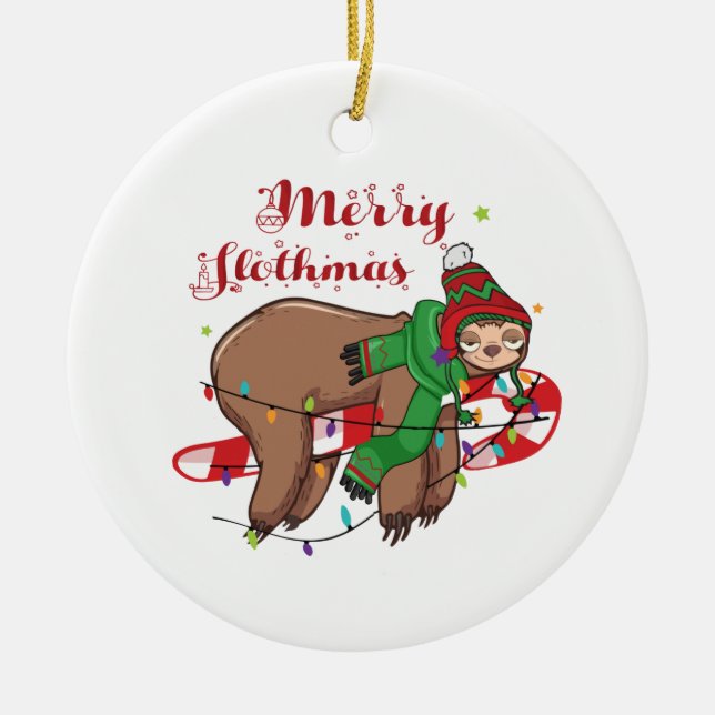 Merry Slothmas Keramik Ornament (Vorne)