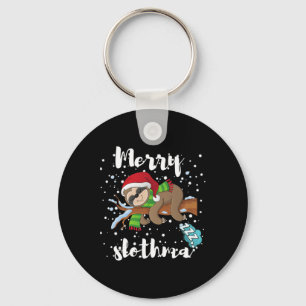 Merry Slothmas Lazy Sloth Lover Xmas Weihnachtsfes Schlüsselanhänger
