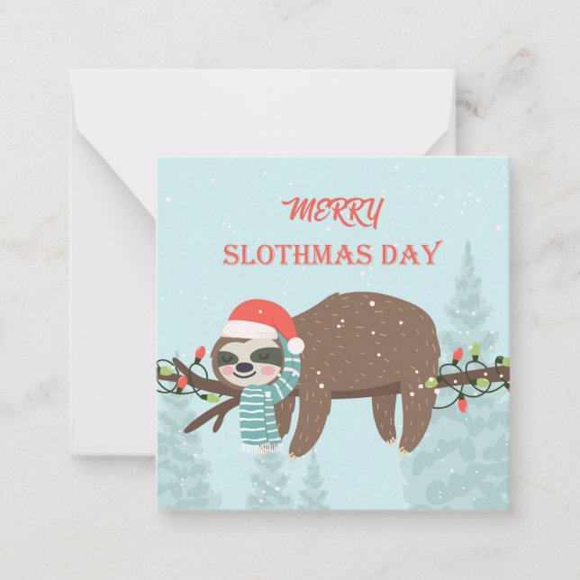 Merry Slothmas Mitteilungskarte (Vorderseite)