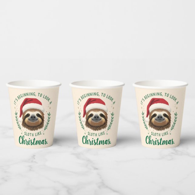 Merry Slothmas, Paper Cups Pappbecher (Multi)