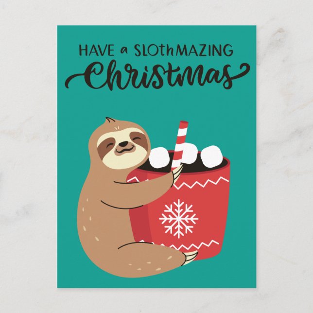Merry Slothmas Postcard Postkarte (Vorderseite)