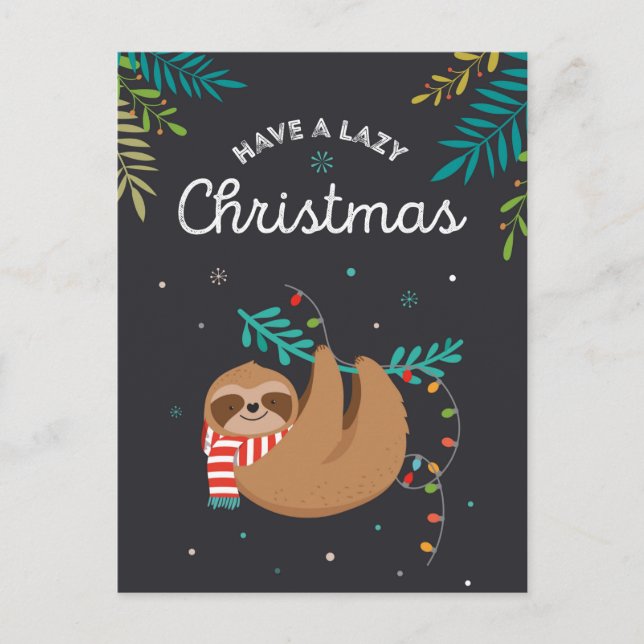 Merry Slothmas Postcard Postkarte (Vorderseite)