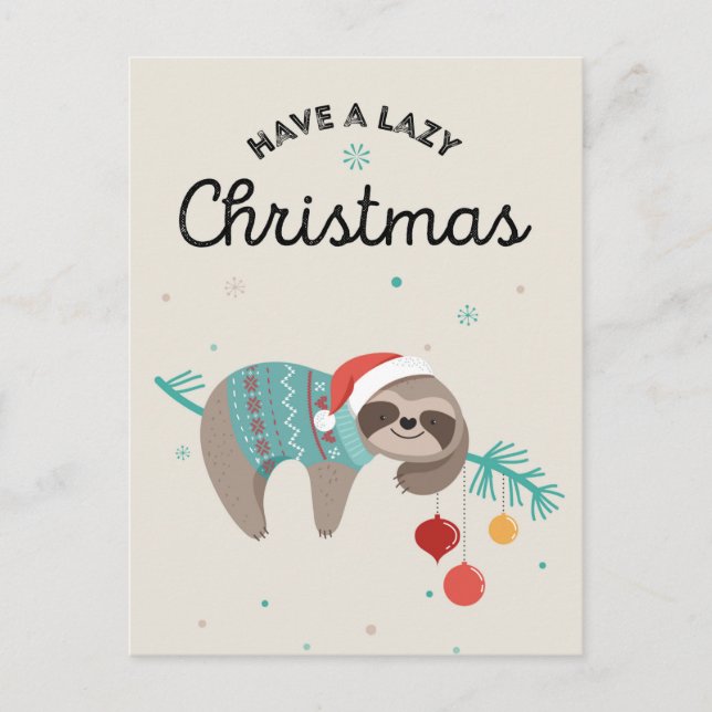 Merry Slothmas Postcard Postkarte (Vorderseite)