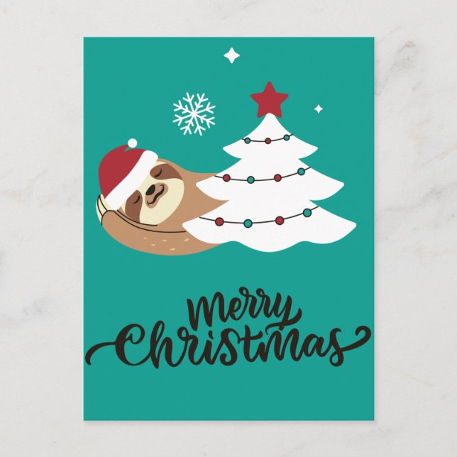 Merry Slothmas Postcard Postkarte (Vorderseite)