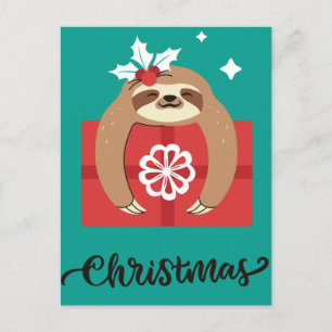 Merry Slothmas Postcard Postkarte
