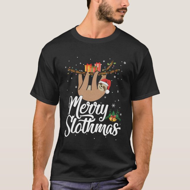 Merry Slothmas T Pajama für Sloth Lovers für Chris T-Shirt (Vorderseite)