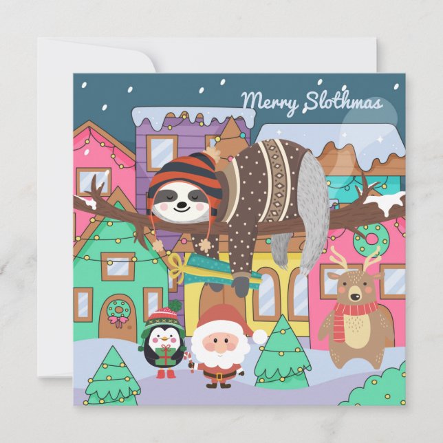 Merry Slothmas Urlaubskarte Feiertagskarte (Vorderseite)