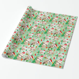Merry Slothmas Wrapping Paper Roll Geschenkpapier