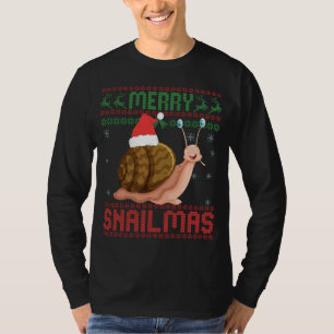 Merry Snailmas Funny Ugly Christmas Sweater Snail T-Shirt