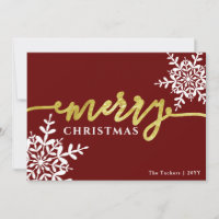 Merry Snowflakes Elegante Dark Red Christmas