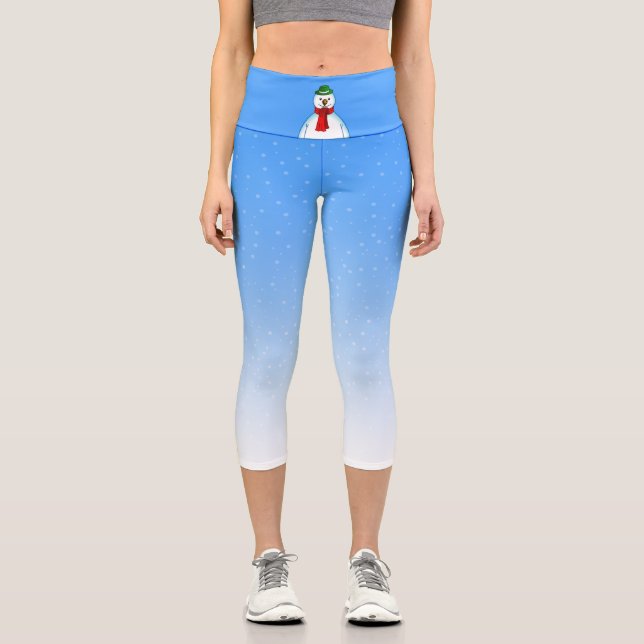 Merry Snowman Capri Leggings (Vorderseite)