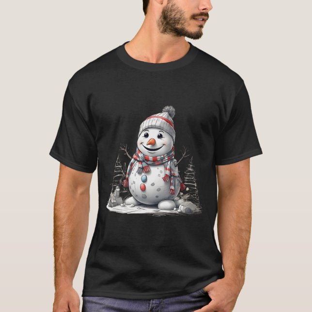 Merry Snowman Chuckles T-Shirt (Vorderseite)