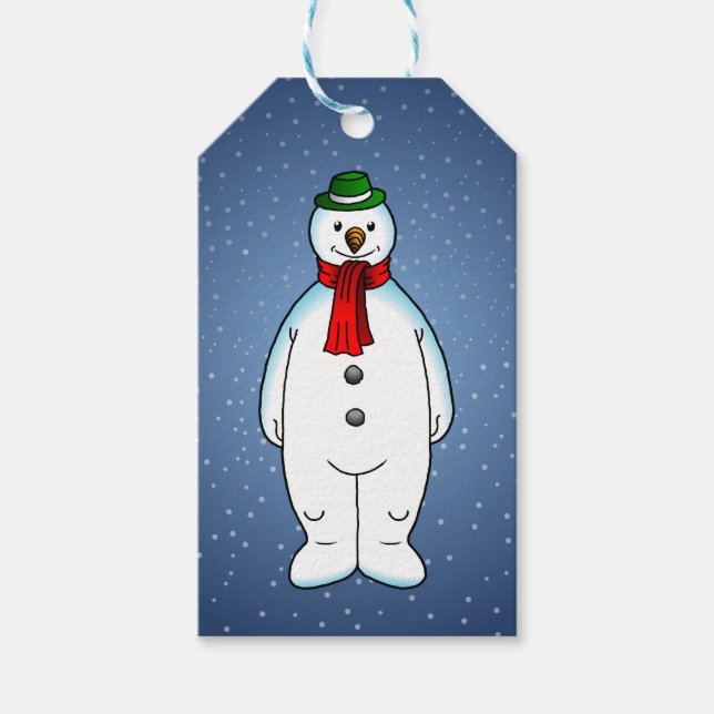 Merry Snowman Geschenkanhänger (Vorderseite)