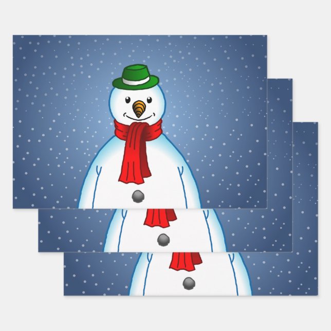 Merry Snowman Geschenkpapier Set (Set)