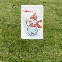 Merry Snowman House Flag