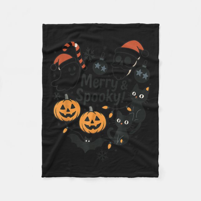 Merry Soky Halloween Christmas Cute Cats Pumpkins  Fleecedecke (Vorderseite)