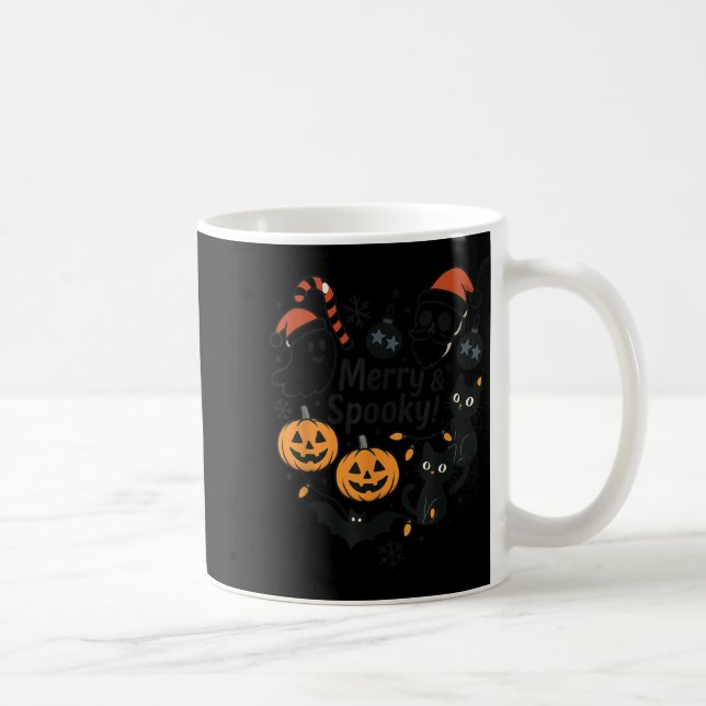 Merry Soky Halloween Christmas Cute Cats Pumpkins  Kaffeetasse (Rechts)
