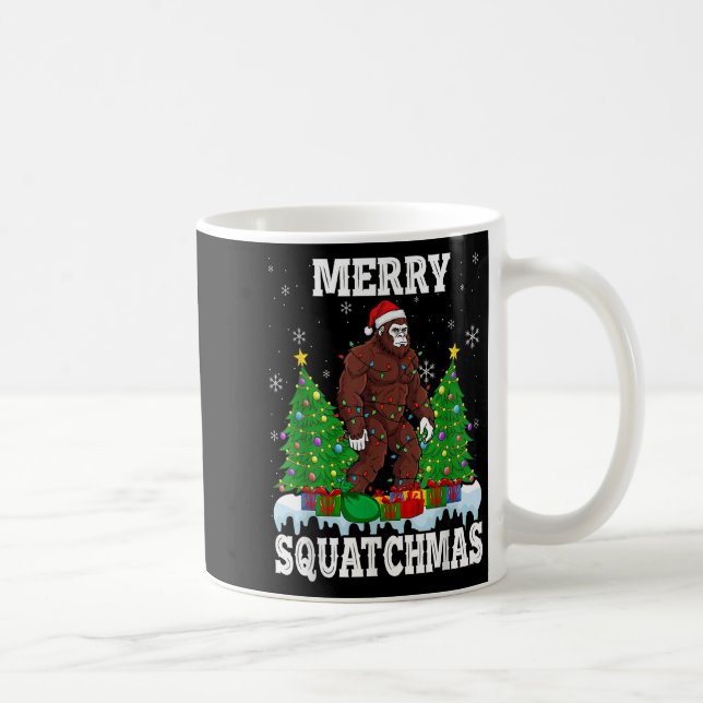 Merry Squatchmas Christmas Tree Santa Bigfoot Sasq Kaffeetasse (Rechts)