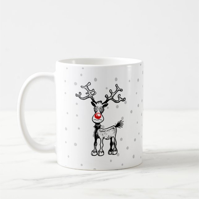Merry Stressmas mit Rudolph auf einer Tasse (Links)
