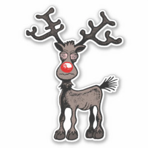 Merry Stressmas mit Rudolph der Reindeer-Aufkleber Aufkleber