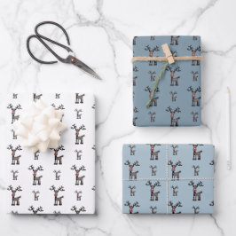 Merry Stressmas mit Rudolph Geschenkpapier Set