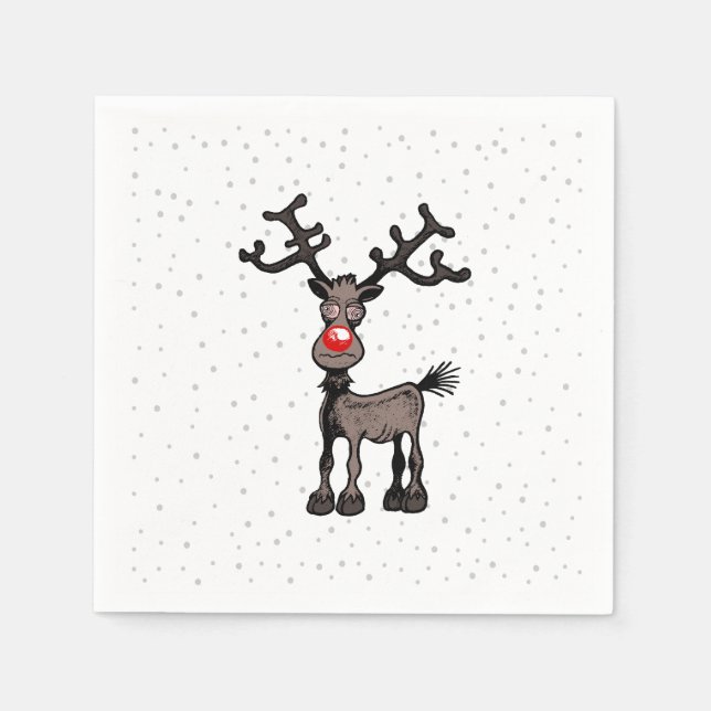 Merry Stressmas mit Rudolph Serviette (Vorderseite)