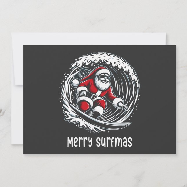 Merry Surfmas Einladung (Vorderseite)