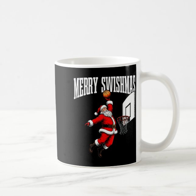 Merry Swishmas Basketball Ugly Christmas Xmas Men  Kaffeetasse (Rechts)