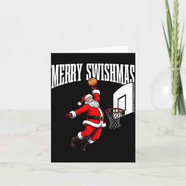 Merry Swishmas Basketball Ugly Christmas Xmas Men  Karte (Vorderseite)