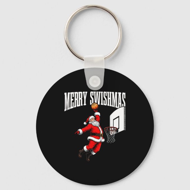 Merry Swishmas Basketball Ugly Christmas Xmas Men  Schlüsselanhänger (Vorderseite)