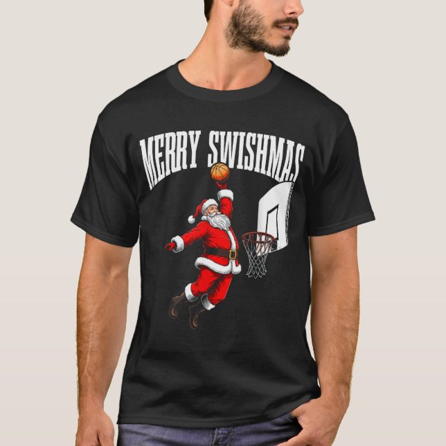 Merry Swishmas Basketball Ugly Christmas Xmas Men  T-Shirt (Vorderseite)