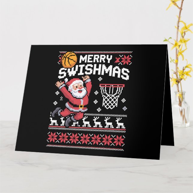 Merry Swishmas Basketball Ugly Weihnachten Weihnac Karte (Gelbe Blume)