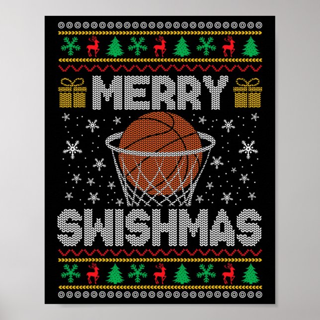 Merry Swishmas Bysketll Ugly Christmas Sweater Poster (Vorne)